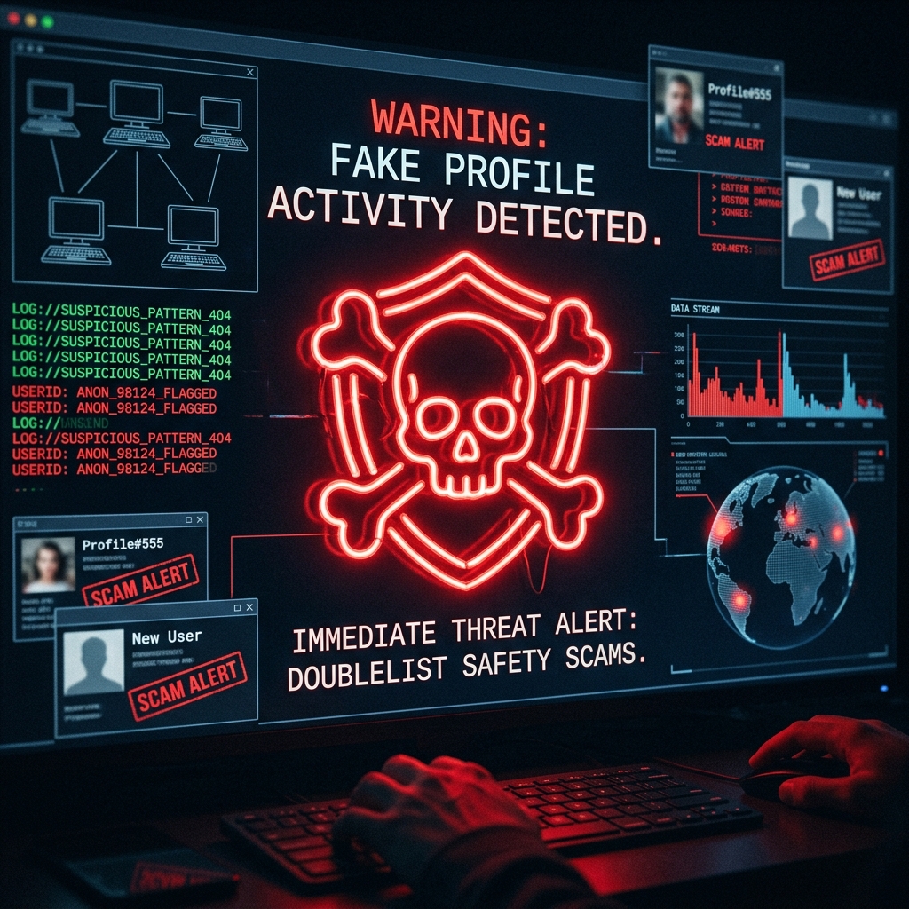 Warning sign for Doublelist safety scams