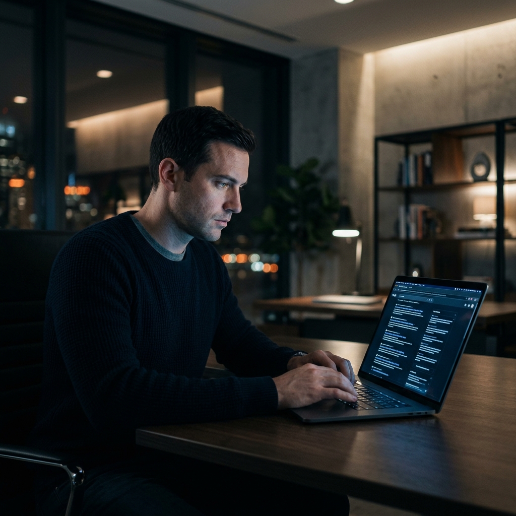 Person conducting a TruthFinder background check online